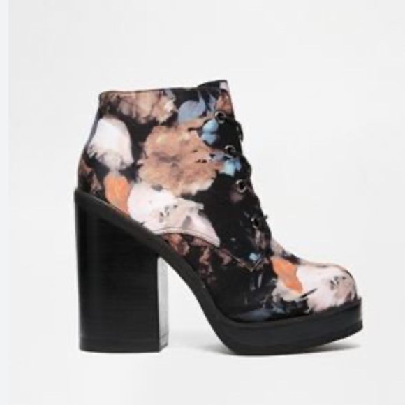ASOS Shoes - ASOS Floral Chunky Heeled Ankle Boots | 8